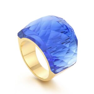 «TEMPTATION» - Luxury Stainless Steel Rings With Blue Crystal Glass - Image 2