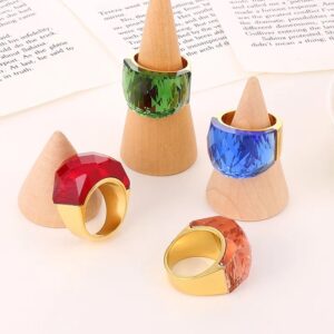 «TEMPTATION» - Luxury Stainless Steel Rings With Blue Crystal Glass - Image 3