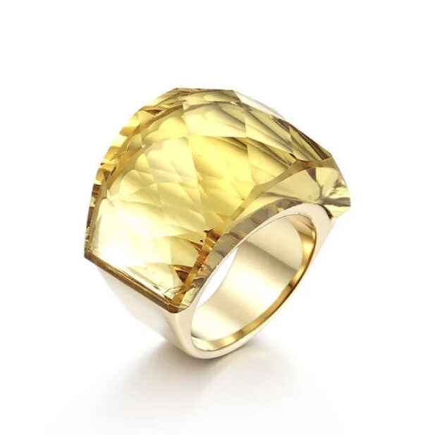 «TEMPTATION» - Luxury Stainless Steel Rings With Yellow Crystal Glass