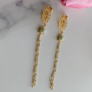 "LEAFY DELIGHT" Leaf Drop Earrings Captivating & Luxury 1 - Image 7