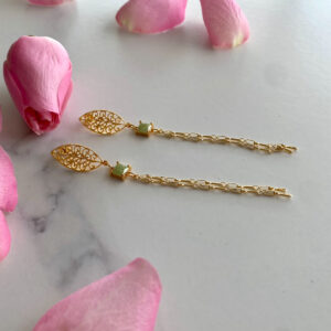 "LEAFY DELIGHT" Leaf Drop Earrings Captivating & Luxury 1 - Image 8