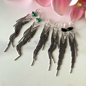 «BLACK CRYSTAL COLLECTION» Handcrafted Crystal Earrings Exquisite 1 - Image 6