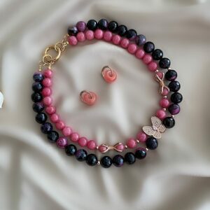 «MAJESTY» Semi-Fine Natural Stone Luxury Necklace & Earrings Jewellery Set - Image 4