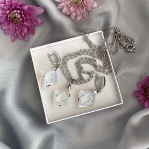 «ARCTICA» Gorgeous Crystal Necklace & Earrings Luxury Jewellery Set - Image 3