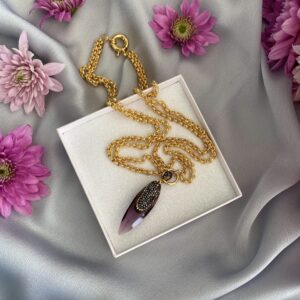 «ROXELANA» Beautiful Chain Necklace With Jewellery Glass Pendant - Image 2