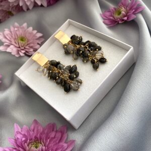 «BUENAS NOCHES» Natural Stone Drop Earrings - English Lock - Image 3
