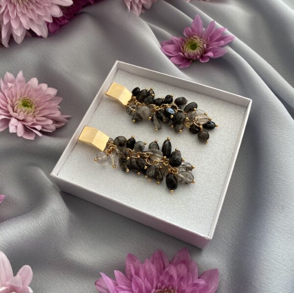 «BUENAS NOCHES» Natural Stone Drop Earrings - English Lock