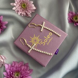 «ANITA» Beautiful Cubic Zirconia Drop Earrings - Image 3