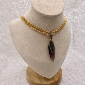 «ROXELANA» Beautiful Chain Necklace With Jewellery Glass Pendant - Image 7