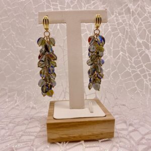 «NORTHERN LIGHTS» Natural Stone luxury Drop Earrings - English Locks - Image 7