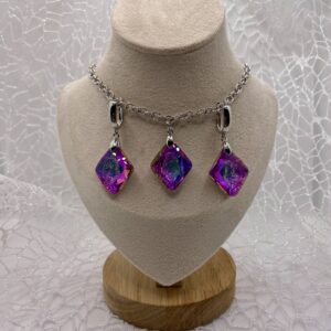 «FROZEN ROSE» Gorgeous Crystal Necklace & Earrings Luxury Jewellery Set - Image 5