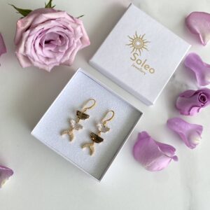 «LUNAR LUSTER» Luxurious Crystal Glass Earrings With Crescent Charm 1 - Image 3