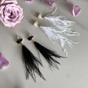 "FALLEN" New Black Feather Earrings 1 - Image 5