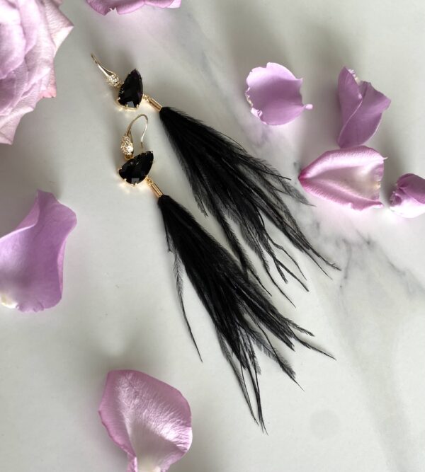 Black Feather Earrings