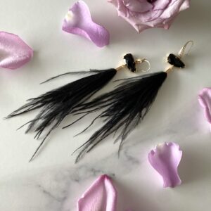 "FALLEN" New Black Feather Earrings 1 - Image 4