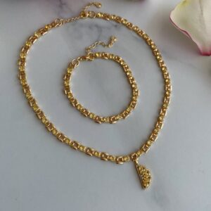 «CITRON» New Trendy Chain Choker & Matching Bracelet with lemon pendant 1 - Image 3