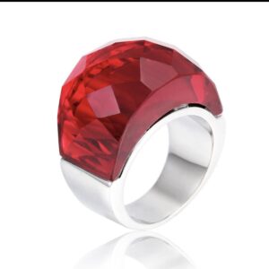 «TEMPTATION» - Luxury Stainless Steel Rings With Red Crystal Glass - Image 4