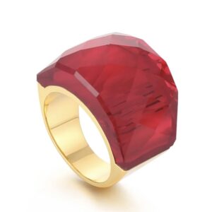 «TEMPTATION» - Luxury Stainless Steel Rings With Red Crystal Glass - Image 5