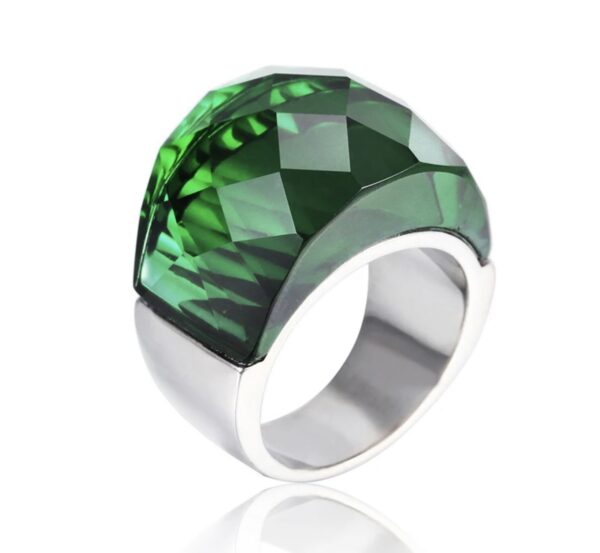 «TEMPTATION» - Luxury Stainless Steel Rings With Green Crystal Glass