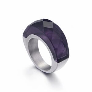 «TEMPTATION» - Luxury Stainless Steel Rings With Purple Crystal Glass - Image 2