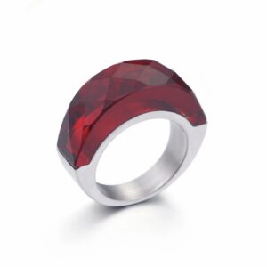 «TEMPTATION» - Luxury Stainless Steel Rings With Red Crystal Glass - Image 2