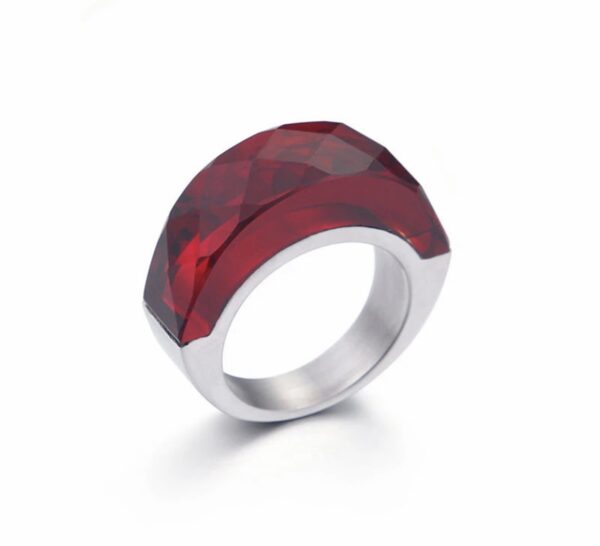 «TEMPTATION» - Luxury Stainless Steel Rings With Red Crystal Glass