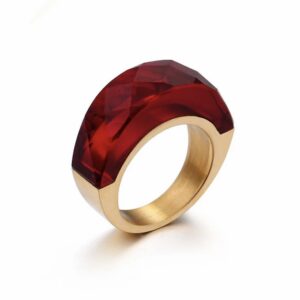 «TEMPTATION» - Luxury Stainless Steel Rings With Red Crystal Glass - Image 3