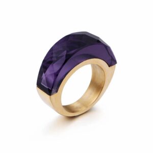 «TEMPTATION» - Luxury Stainless Steel Rings With Purple Crystal Glass - Image 3