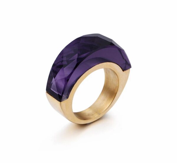 «TEMPTATION» - Luxury Stainless Steel Rings With Purple Crystal Glass