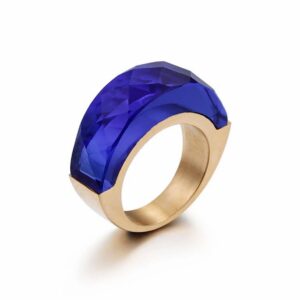 «TEMPTATION» - Luxury Stainless Steel Rings With Blue Crystal Glass - Image 2