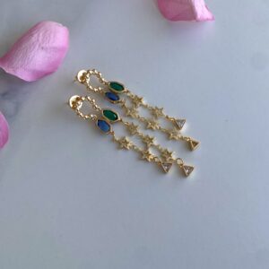 Luxurious «STELLAR SHIMMER» Real Gold Coated Earrings 1 - Image 5
