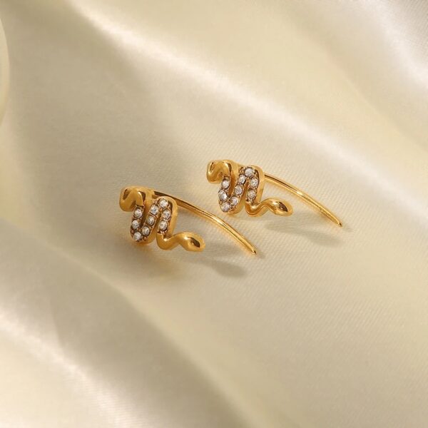 «ASSTI» Waterproof  Earrings For Women / Gold Color With White Cubic Zirconia