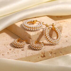 «ZILANA» Waterproof Earrings For Women With Pearls - Image 5