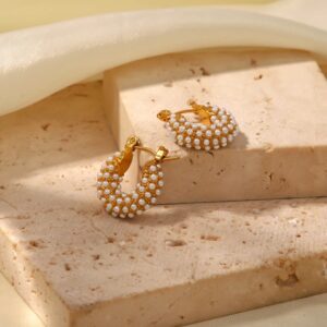 «ZILANA» Waterproof Earrings For Women With Pearls - Image 6