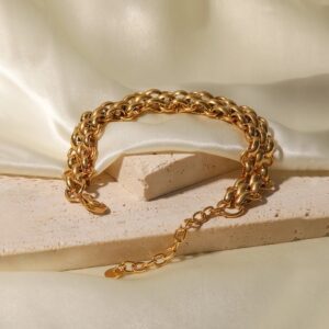 «BIANCA» Waterproof Bracelet For Women / Gold Color  - Image 6