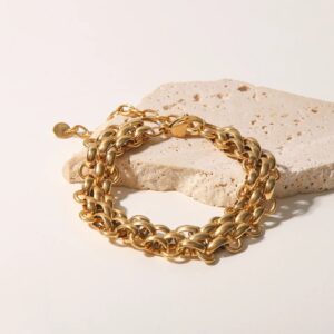 «BIANCA» Waterproof Bracelet For Women / Gold Color  - Image 8
