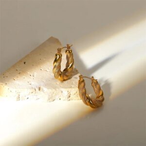 «BELLANA» Waterproof Earrings For Women / Gold Color - Image 4