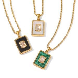 «ALYA» Waterproof Necklace For Women / Gold-White Color⠀ - Image 3