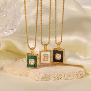 «ALYA» Waterproof Necklace For Women / Gold-White Color⠀ - Image 4