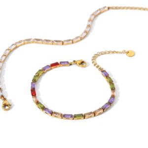 «PAVLA» Waterproof Bracelet For Women / Rainbow Zirconia Color⠀ - Image 3