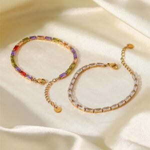 «PAVLA» Waterproof Bracelet For Women / Rainbow Zirconia Color⠀ - Image 4