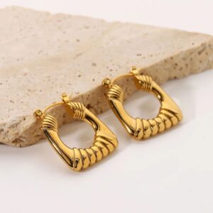 «ANNA» Waterproof Earrings For Women / Gold Color - Image 2