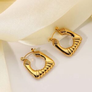 «ANNA» Waterproof Earrings For Women / Gold Color - Image 3