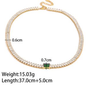 «ANTONIA» Waterproof Necklace For Women With Zirconia/ Gold Color - Image 6