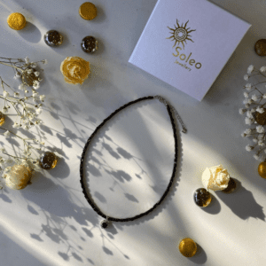 «BLACK BACCARA» Semi-Fine Crystal Necklace Choker With Swarovski Stone Pendant - Image 3