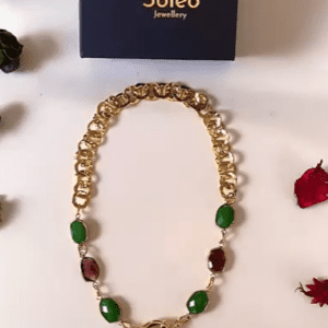 «MAMBA» - Semi-Fine Luxury Chain and Jewellery Glass Necklace And Earrings Set - Image 4