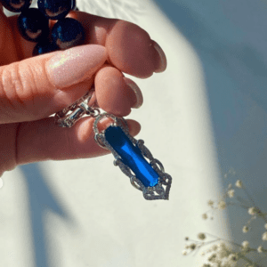 «STARRY SKY» Semi-Fine Luxury Natural Stone Necklace & Swarovski Crystal Pendant - Image 4