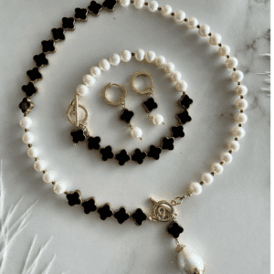 «YIN AND YANG» Semi-Fine Natural Stone Necklace, Bracelet And Earrings Jewellery Set⠀ - Image 4