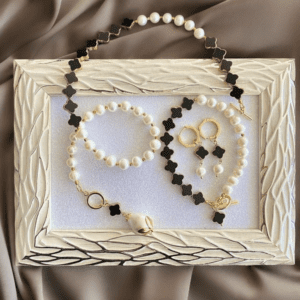 «YIN AND YANG» Semi-Fine Natural Stone Necklace, Bracelet And Earrings Jewellery Set⠀ - Image 6