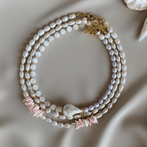 «MARINE» - Semi-Fine Luxury Pearl And Shell Stone Choker Necklace ⠀ - Image 4